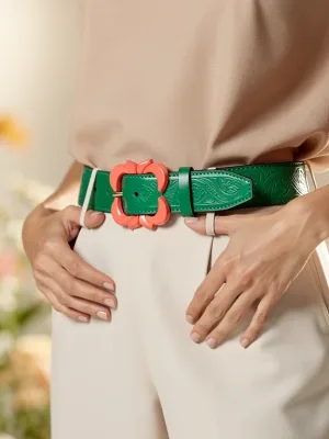 Model wearing a stylish limited edition belt, Spring 2026 fashion
