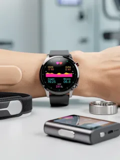 Futuristic smartwatch and advanced health tracking accessories for 2026