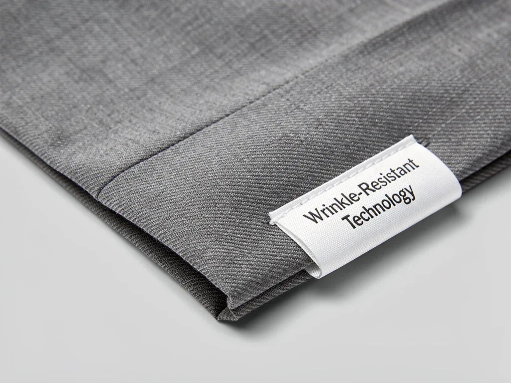 Close-up of wrinkle-resistant fabric technology