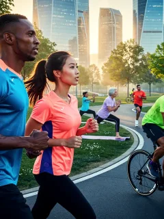 Athletes in 2026 performance t-shirts showcasing breathability and fit