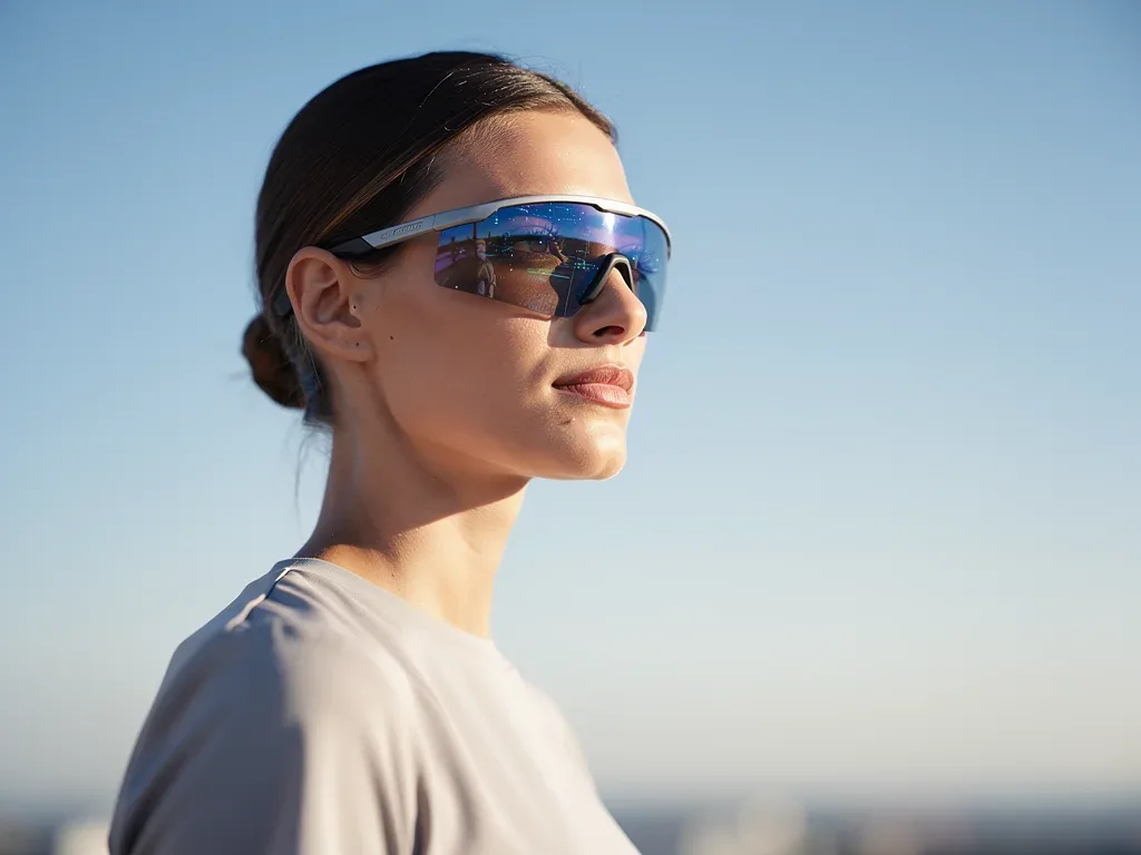 Person wearing modern protective eyewear, symbolizing compliance with new standards.