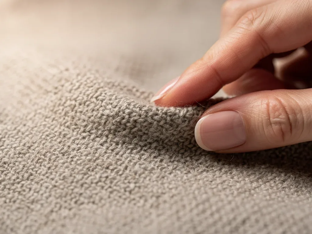 Close-up of pilling-resistant sweater fabric texture