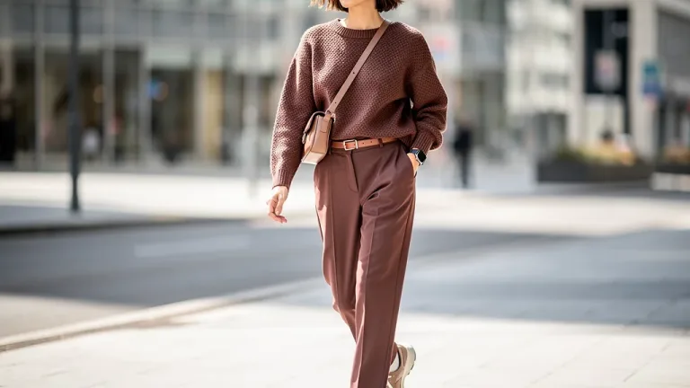 Woman in chic monochrome casual styling avoiding common flatness mistakes