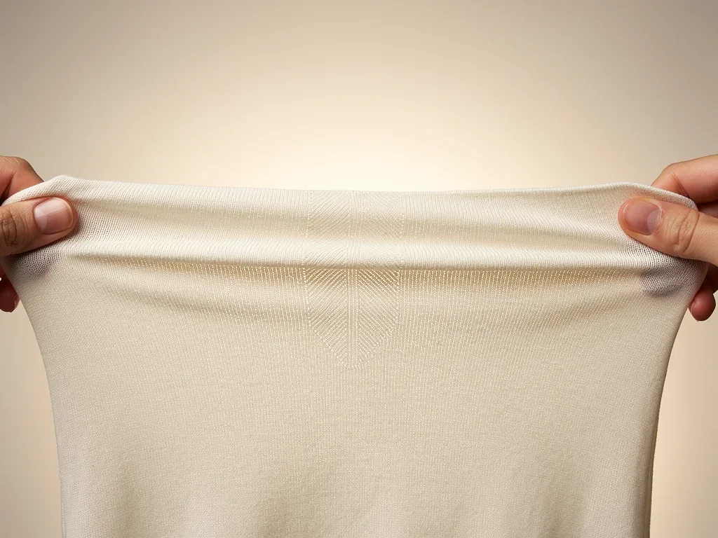 Flexible 240 GSM knit fabric illustrating stretch and recovery characteristics