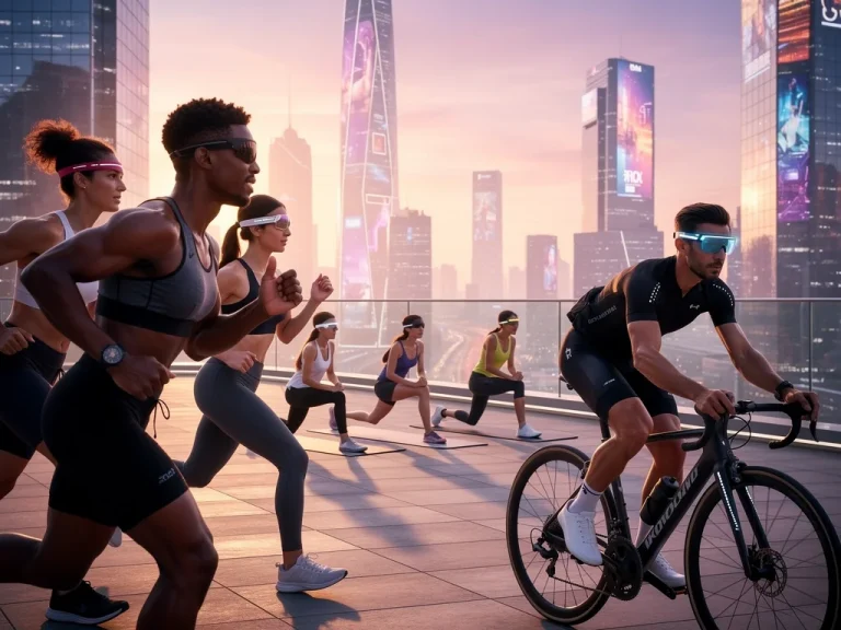 Athletes wearing innovative 2026 headband accessories during various active lifestyle activities.
