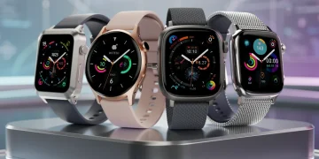 Five premium 2026 smartwatches on display, highlighting fashion and technology integration.