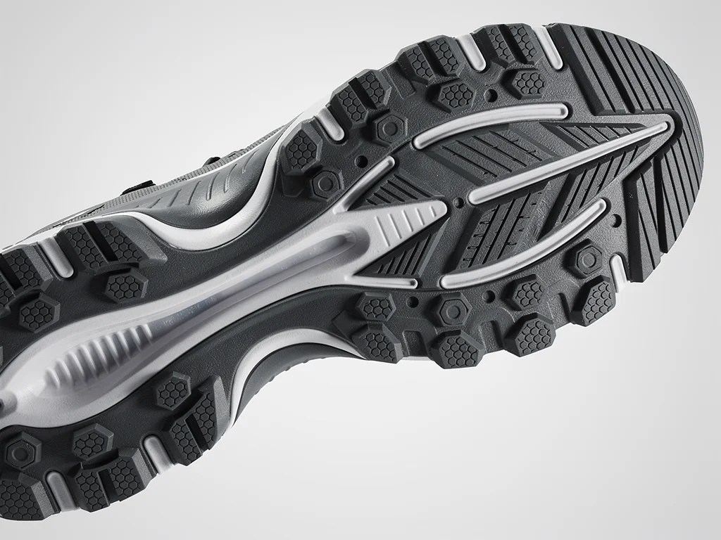 Close-up of innovative boot sole technology, grip and cushioning