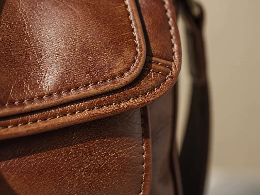 Close-up of durable material and stitching on a casual bag