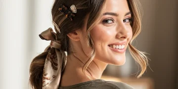 Woman with elegant hair accessories for a polished everyday look