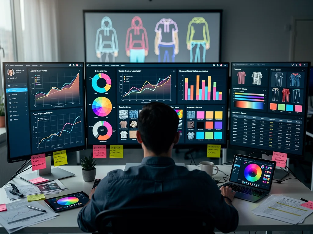 Data scientist analyzing fashion trend predictions