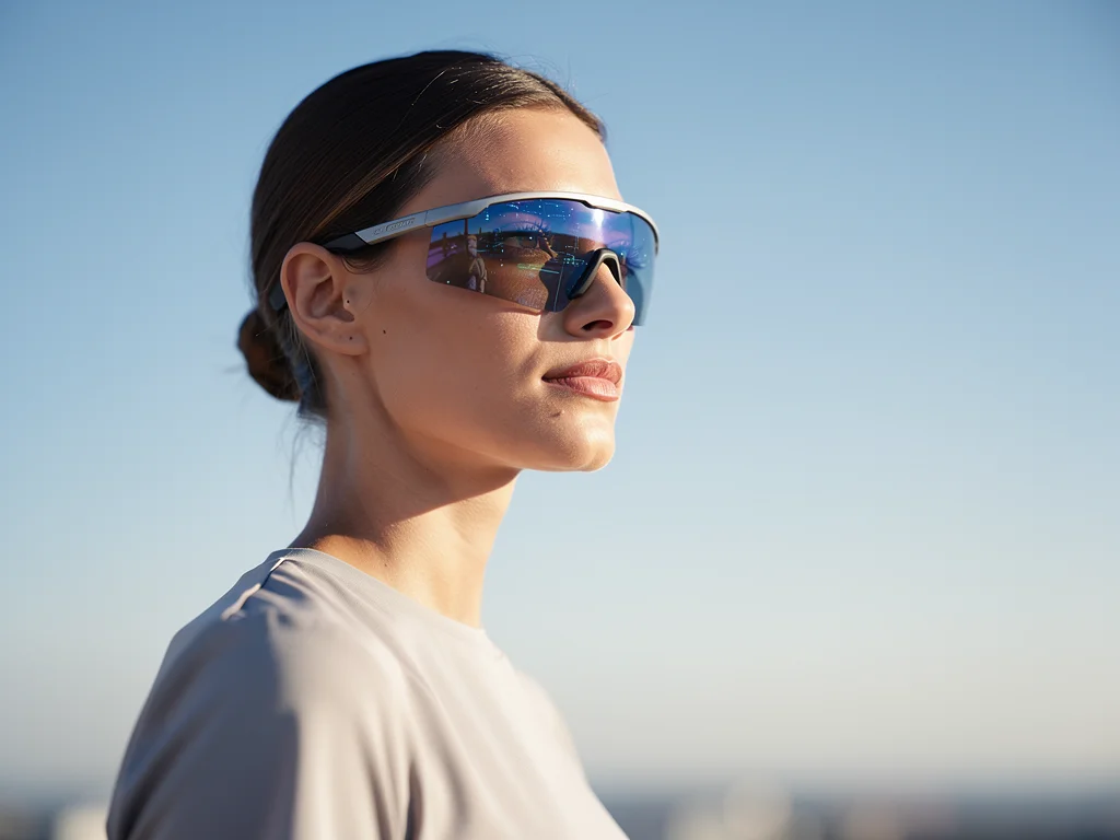 Person wearing modern protective eyewear, symbolizing compliance with new standards.