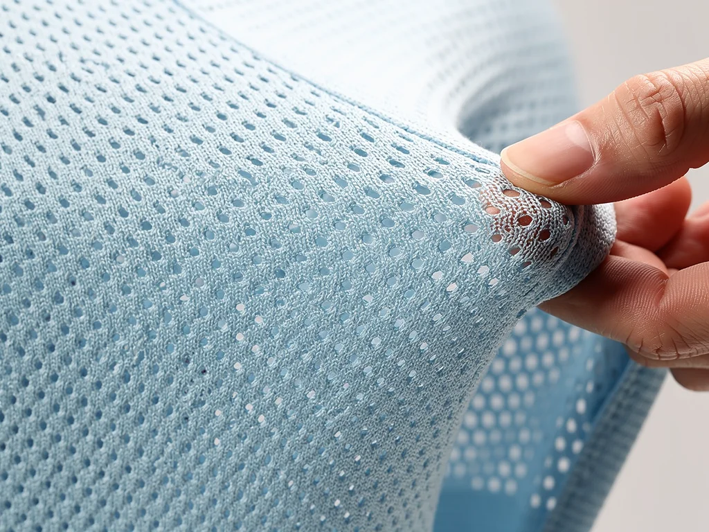 Close-up of innovative moisture-wicking fabric in a performance t-shirt