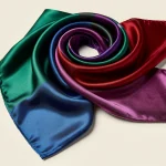 Luxurious silk scarf draped elegantly, symbolizing quality and lasting style.