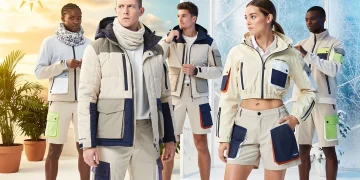 Models demonstrating versatile modular clothing for multi-season wardrobes.