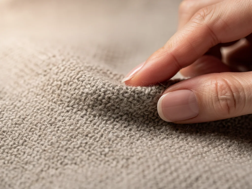 Close-up of pilling-resistant sweater fabric texture