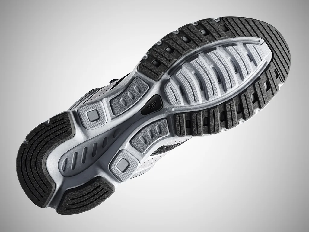 Close-up of high-performance sneaker sole with cushioning