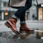 2026's Top 3 Casual Boots: Style, Comfort, Weather Resistance Stylish person walking in top casual boots 2026, city street rain