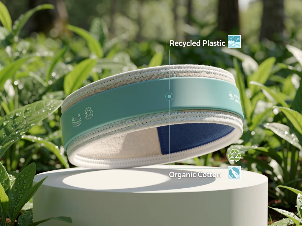 Headband made from sustainable, eco-friendly materials for environmentally conscious athletes.