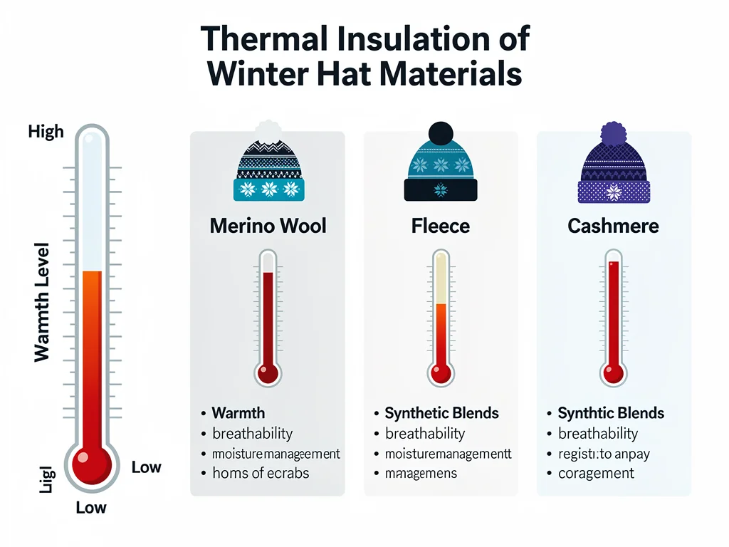 Thermal insulation comparison of hat accessory materials