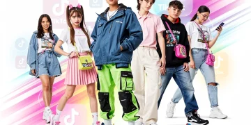 Diverse young people displaying various casual micro-trends influenced by TikTok, vibrant and modern.
