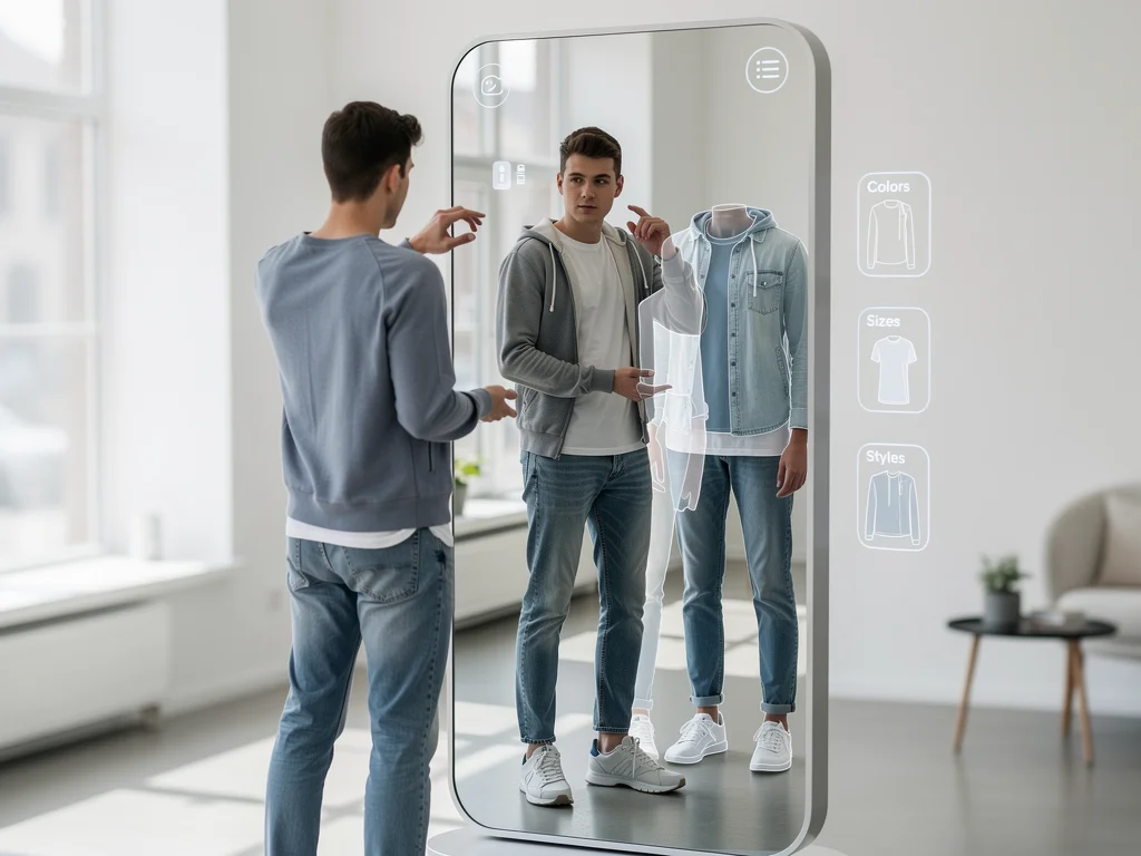 Augmented reality virtual try-on for casual clothing with AI integration.